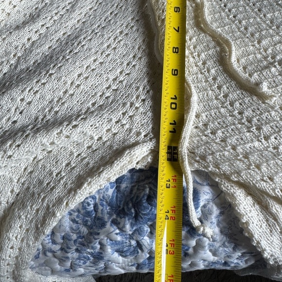 Cream Swim crotchet knit 2 piece Coverup with Flowing Palazzo Pants - Picture 5 of 10